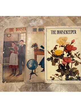 Vintage The Housekeeper Magazine Lot 1906-1908 Illustrated antique Ephemera